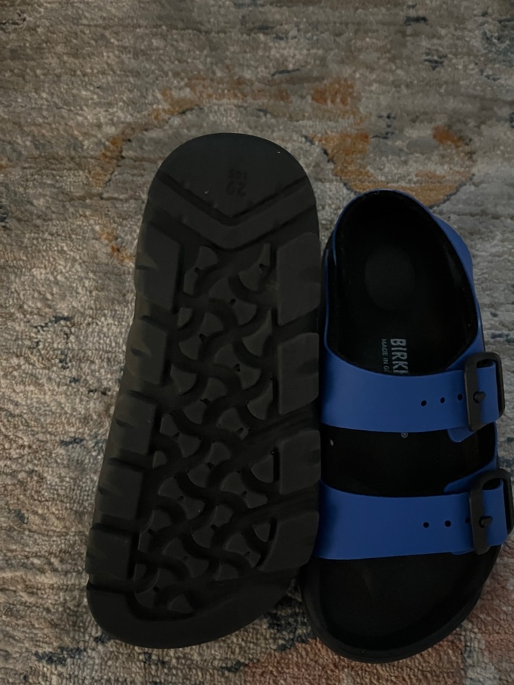 Birkenstock Arizona EVA Sandals in Royal Blue and Black - Picture 2 of 2
